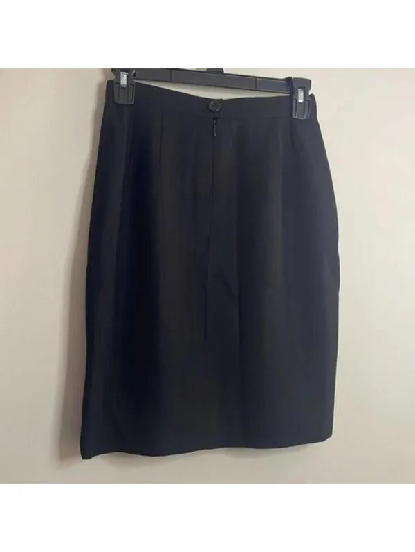 💕Karl Lagerfeld Black 100% Wool Black Pencil Skirt Minimal Business Career work - Image 4
