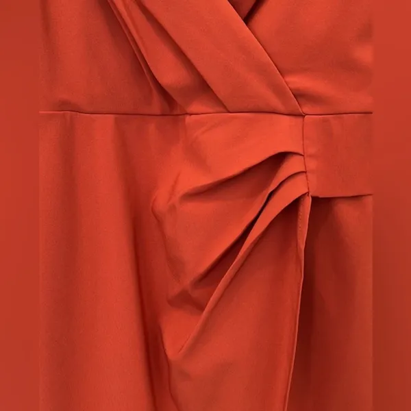 Nectar Women's Burnt Orange Asymmetrical Lined‎ Cocktail Mini Dress Size Medium - Image 3