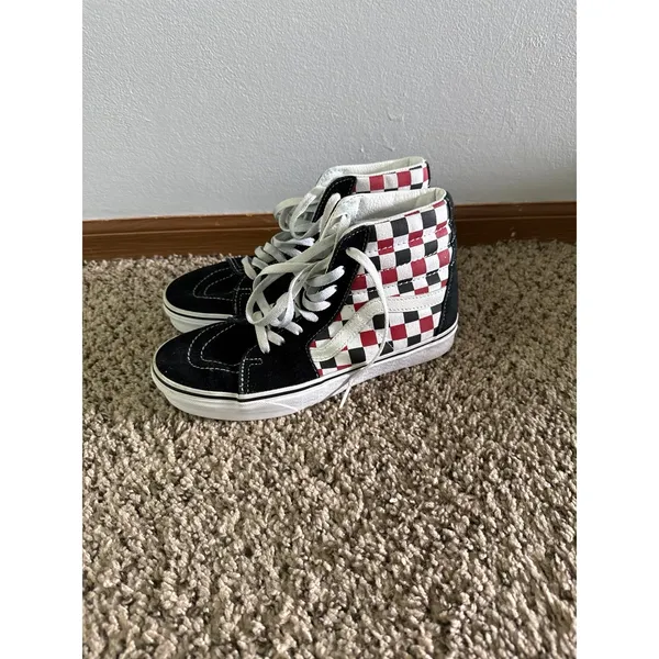 Vans off the Wall Skateboard Shoes Unisex US‎ M5.5 W7 Black White Check Lace-Up - Image 3