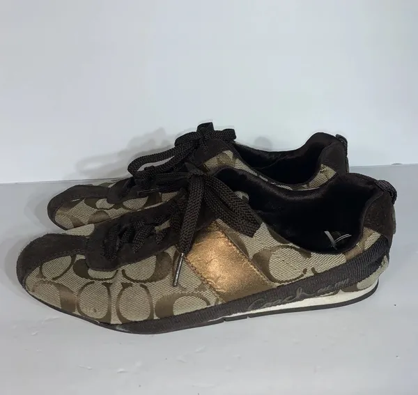 COACH Hadley Womens Logo Sneakers Brown Size 7 M - Image 4