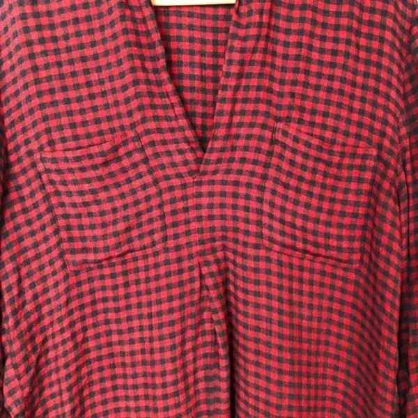 Zara Checkered‎ Plaid Long Sleeve Tunic Dress XS - Image 5