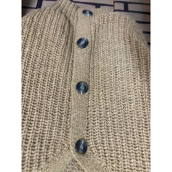 Moon & Madison‎ Tan Cropped Button Front Cardigan Size Small - Image 4