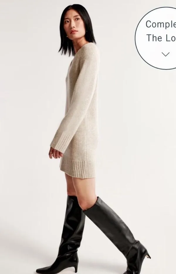 NWT abercrombie tan sweater dress Size L - Image 3