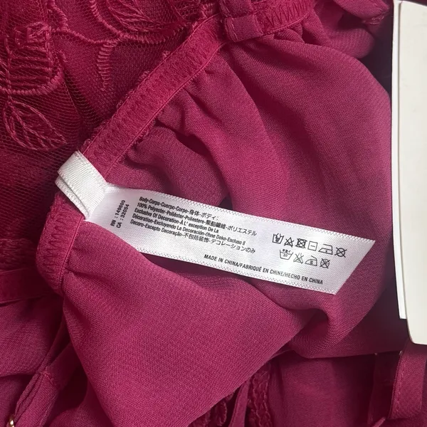 NEW Flora Nikrooz Meg‎ Floral Embroidered Chemise Pink Sleepwear Feminine S - Image 9