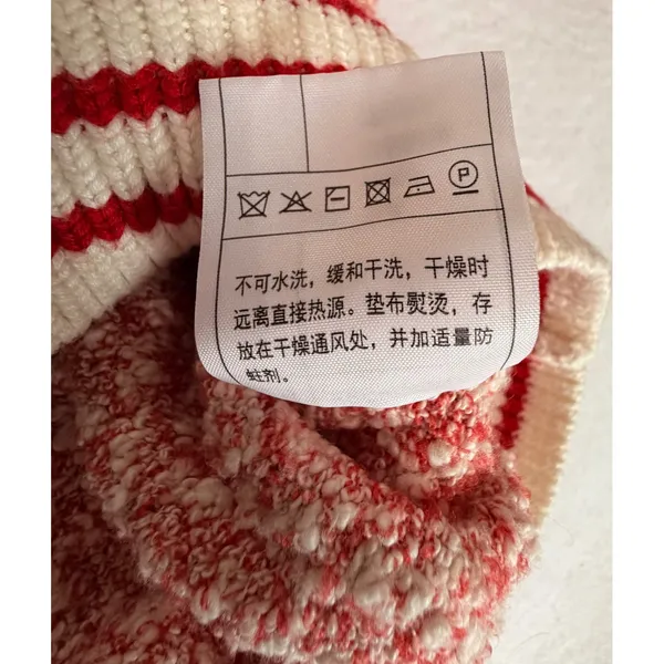 Vintage E-Land Club Marled Knit Cardigan Womens M Red White Button Front Varsity - Image 9