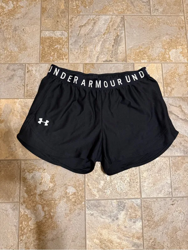 Under Armour | Black Athletic Shorts with Logo Waistband - Image 7