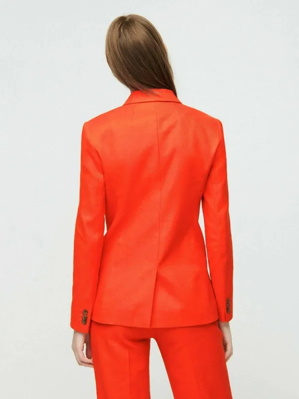 NWT J.Crew Parke Blazer in Brilliant Sunset Stretch Linen Single Button Jacket 0 - Image 3