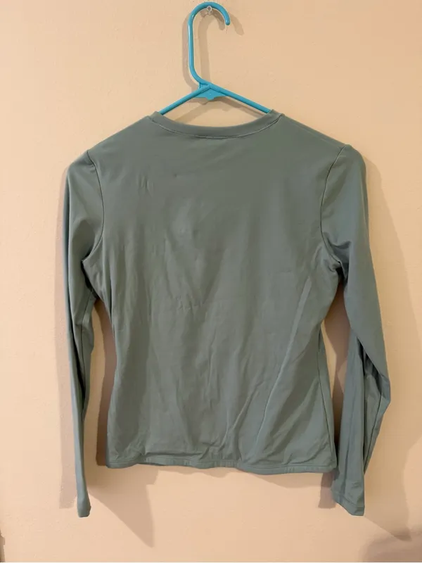 Women's Long Sleeve Crewneck Top in Sage Green - Image 4