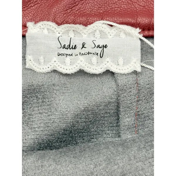 Sadie & Sage Night Vision Faux Leather Skort Womens Large Wine Red Wrap Mini NWT - Image 8