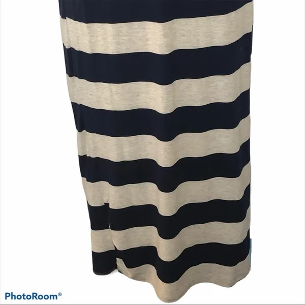 Anthropologie Thyme & Honey Blue Gray Striped Maxi Dress Sleeveless Size S - Image 6