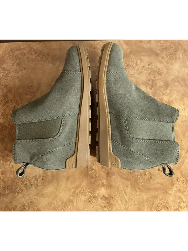 Sorel Evie II Chelsea Waterproof Suede Ankle Boots Green Women's Size 8 - Image 6