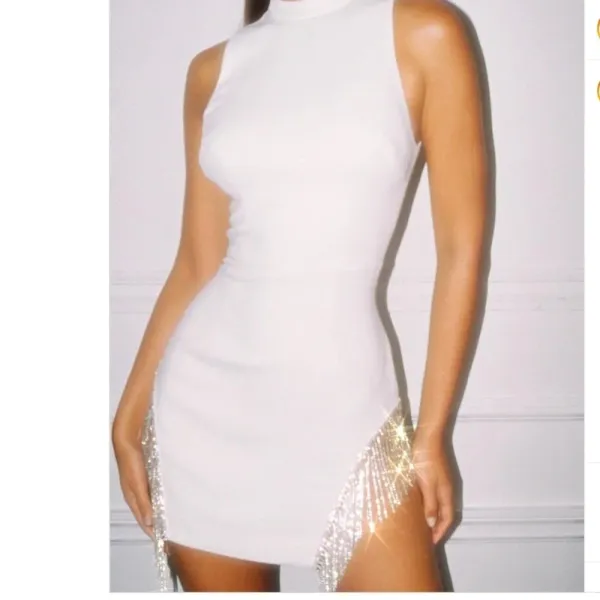 HOUSE OF CB 'Charlize' White‎ Crystal Trim Dress/Size XS NWOT - Image 6
