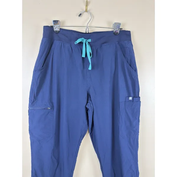 FIGS Yola FREEx Lined Scrub Pants Women’s XL High Waist Navy Blue Medical - Image 2