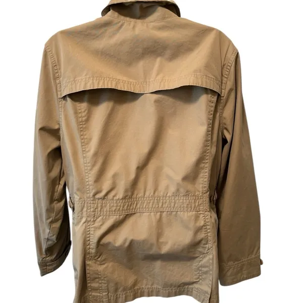 L.L. Bean Women’s Utility Chic Cargo Jacket Sz M-Reg Beige Pockets Military - Image 2