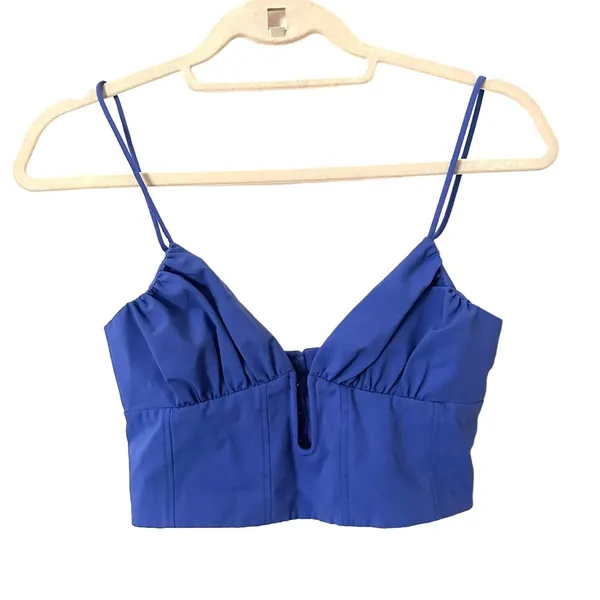 ZARA Corset Crop Top‎ Blue Sz XS - Image 3