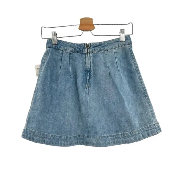 Free People Denim Lace Up Skirt Light Denim Size 2‎ - Image 5