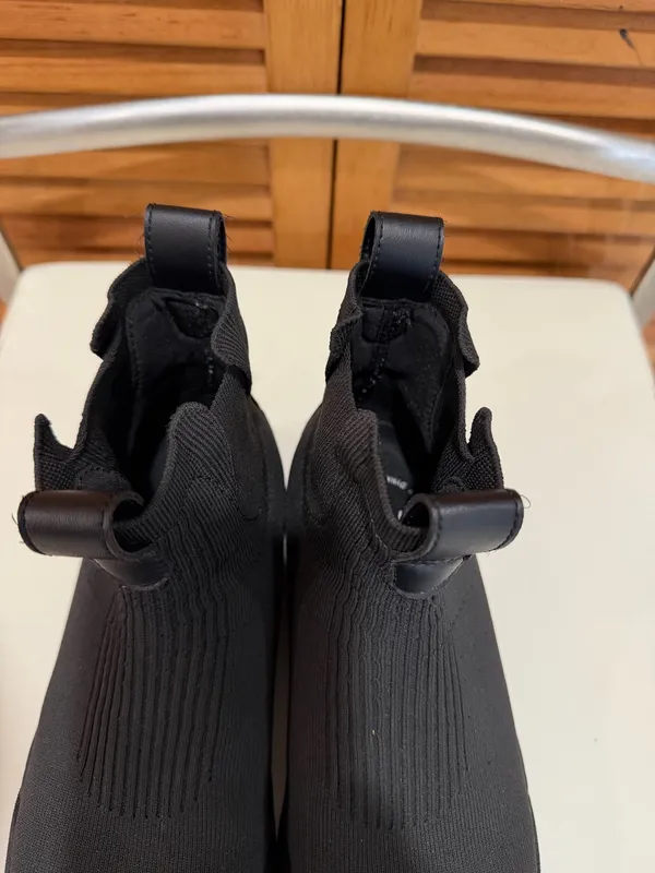 Vessi Weekend Chelsea Boots Waterproof Black Knit Slip On Sneaker Shoes W6 - Image 19