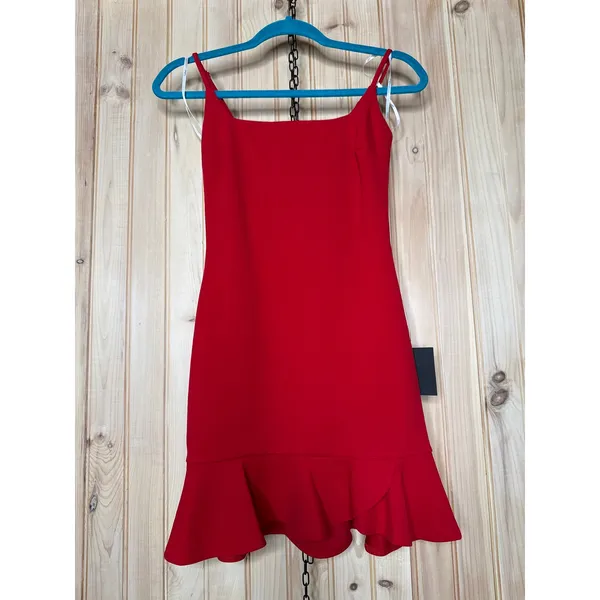 NWT Lulus Compelling Composure Red Sleeveless Ruffled Bodycon Mini Dress Size XS - Image 2