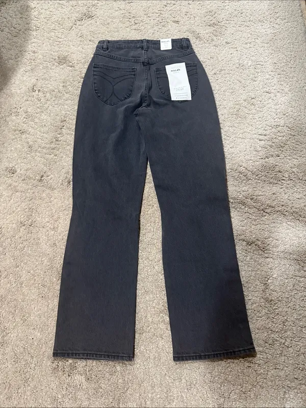 ROLLA'S Black Straight-Leg Jeans with Knee Rips - Image 4