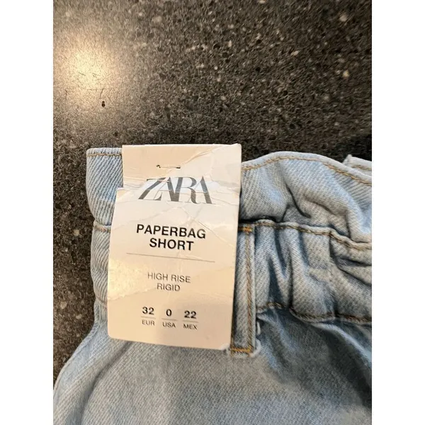 Zara Paperbag High waist Jean Shorts size XS - Image 3