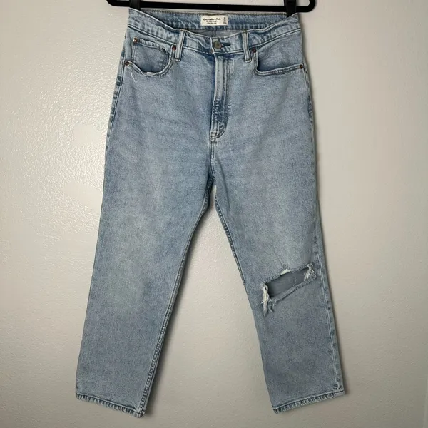 Abercrombie & Fitch Size 30/10 Women The Ankle Straight Ultra Hi Rise Jeans Blue - Image 2