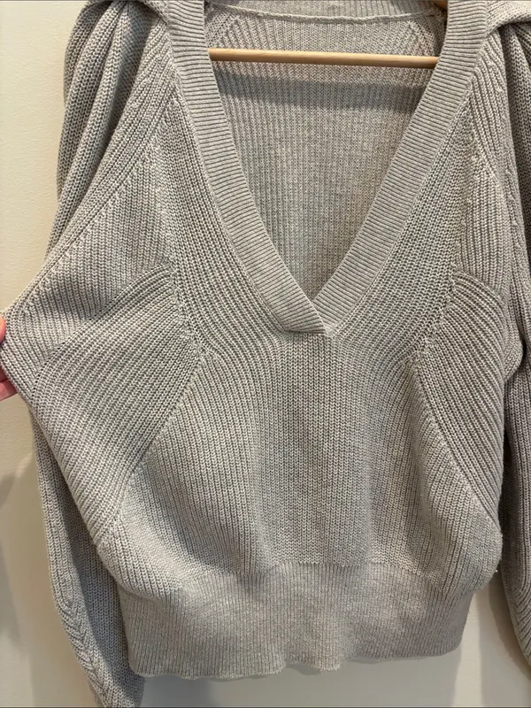 IRO Jamys Sweater Grey Cotton Cashmere Grey Knit Size Small - Image 3