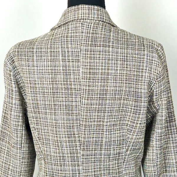 Lulus Double Breasted Tweed Coat Womens Medium Wool Blend‎ Brown Plaid Academia - Image 11