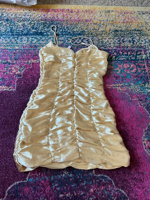 Gold Dress Rouched - Image 2