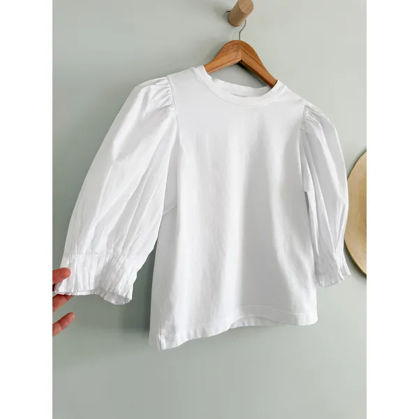 Madewell | NWT Puff-Sleeve Knit Top White | Sz‎ XS - Image 3