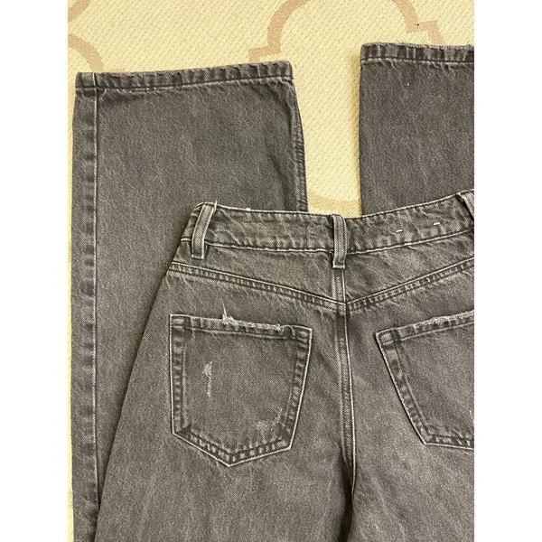 Garage Denim Street Wide Leg Black Distressed Jeans Size 00/23 Y2K - Image 13