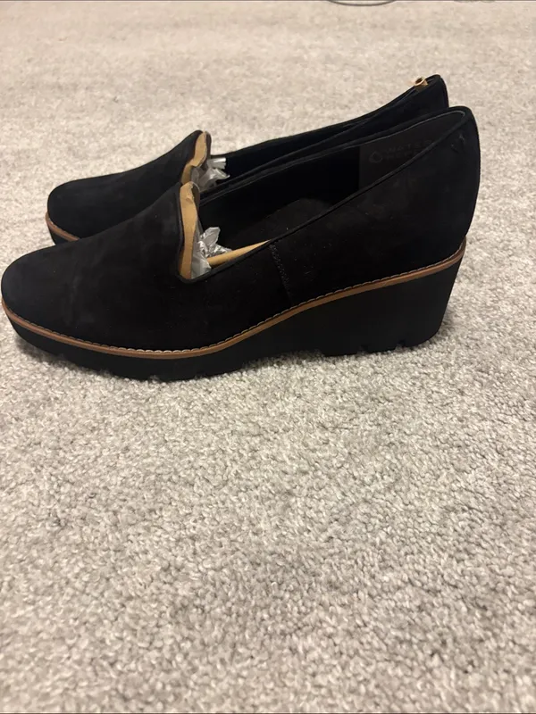 NWT Vionic Willa Wedge Black Suede Slip-On Loafers Comfort Shoes wedge heel 11 - Image 5