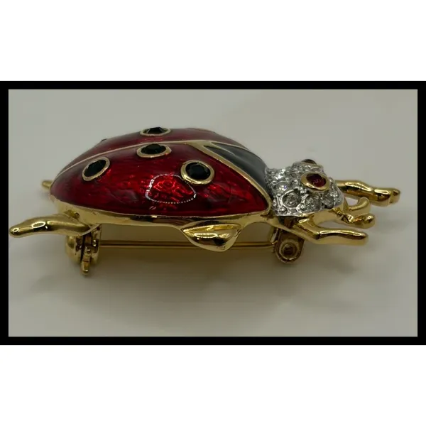 Ladybug Brooch Pin Red Enamel Rhinestone Insect Jewelry‎ - Image 3