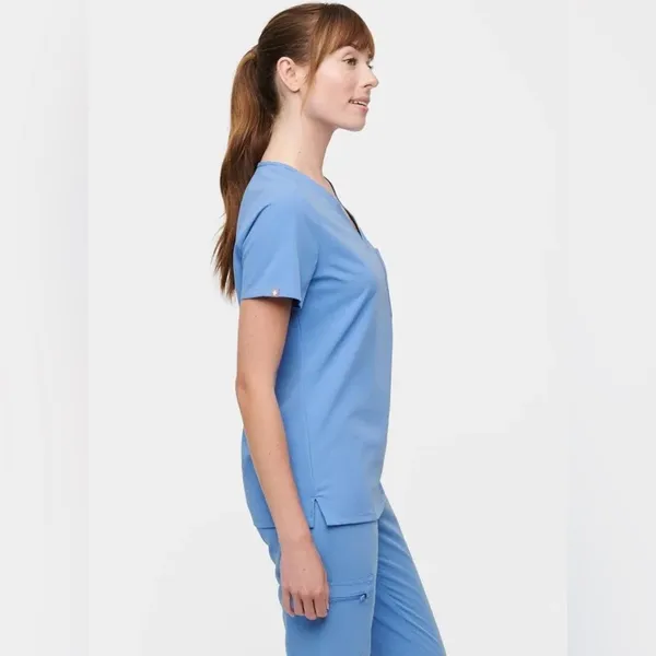FIGS Catarina Scrub Top in Cool Blue - Image 4