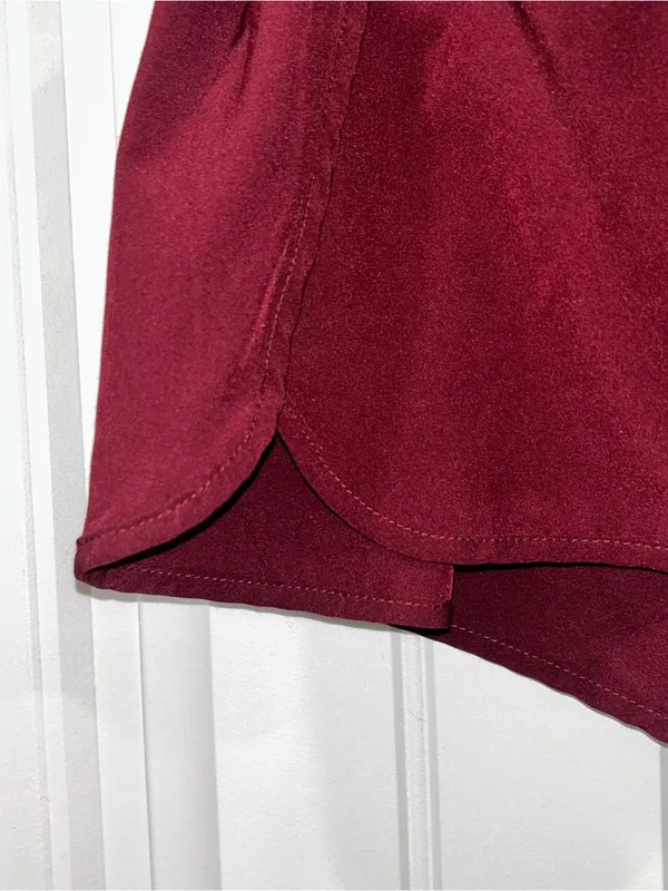 New In High-Waist Athletic Shorts Burgundy Women’s Small - Image 2