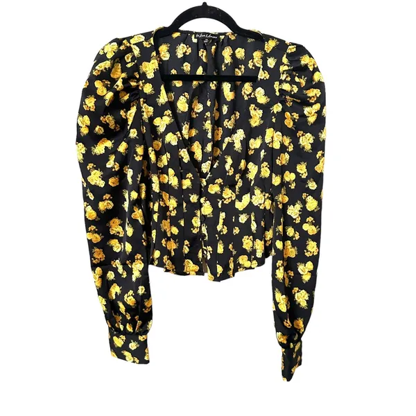 FOR‎ LOVE & LEMONS Elisa Marigold Pleated Blouse Sz XS - Image 3