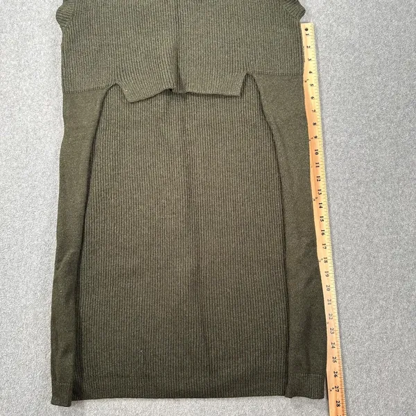 Kerisma High Low Sleeveless Tunic Sweater Women's S/M Olive Green Sleeveless - Image 4