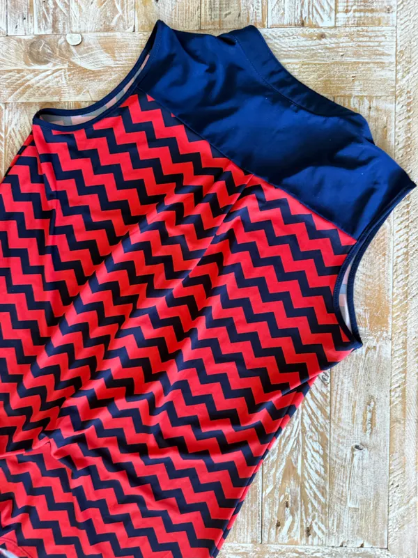 🌟 PerSeption Concept Chevron Striped Summer Tunic 🌟 ~medium Red - Image 3