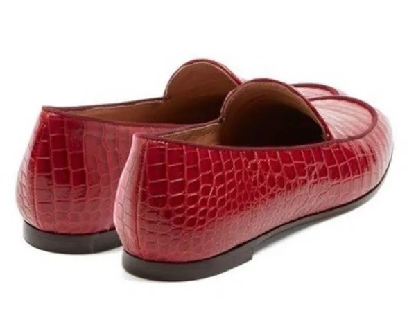 Purist crocodile effect leather loafers moccasins IT 35.5 US 5.5 - Image 3