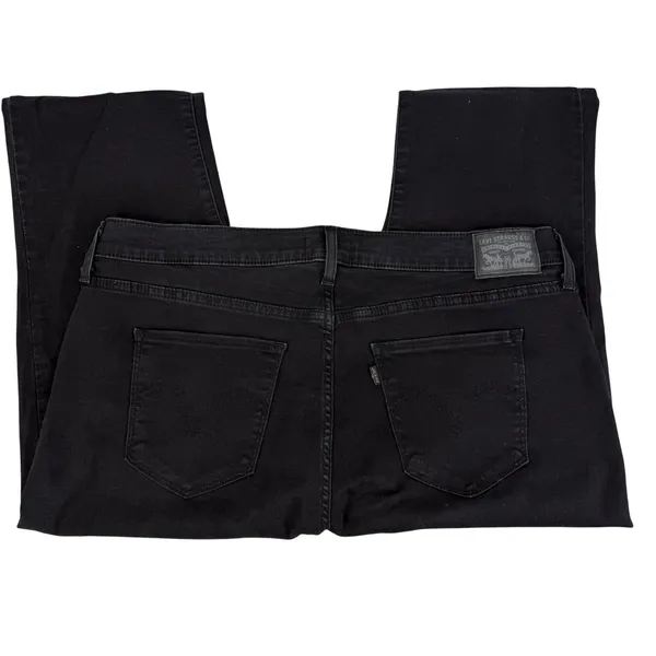 Levi's Classic Straight Jeans Women 18 Black Excellent Stretch Denim Mid Rise - Image 3