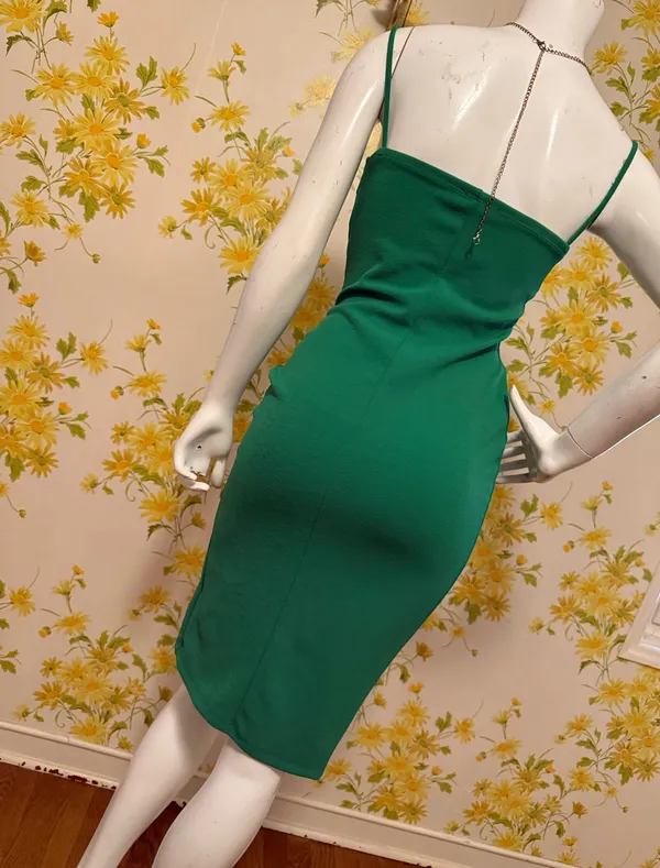 Green Lace-Up midi Dress size M - Image 7