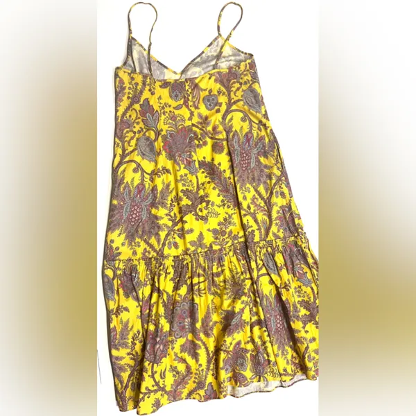 J. Crew Collection Yellow Poplin Floral Maxi Dress Size Small - Image 5