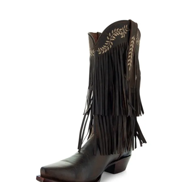 Soho Fringe Leather Cowgirl Boots Brown Western Rodeo Festival Women’s - Image 7