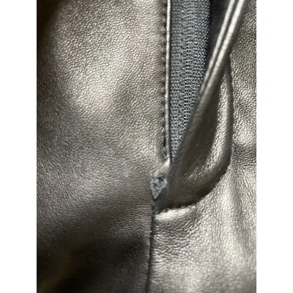 Dana Buchman Women's Black 100% Leather Pants Size‎ 4 Soft Lined W Flaw - Image 4