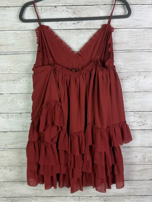 Lulus Asuka Rust Ruffled Tiered Mini Dress Size Small - Image 5