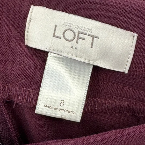 Ann Taylor LOFT Burgundy Maroon Mini Skirt Size 8 A-Line Stretch Pockets Career - Image 6