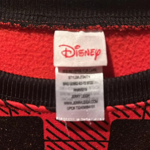 Disney Mickey Mouse Red Buffalo Plaid sweater sz L - Image 2
