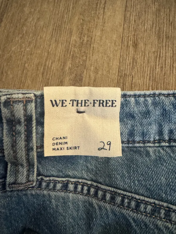 NEW Free People We The Free Chani Denim Maxi Skirt Buttons Front Slit NWOT - 29 - Image 4