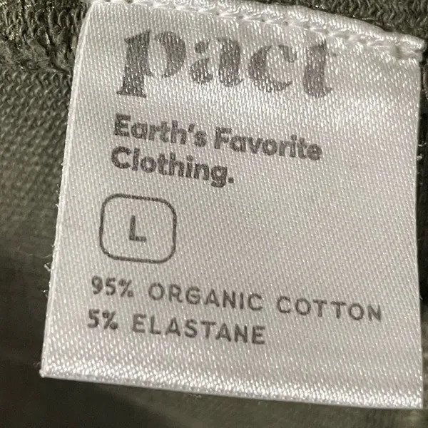 Pact Hooded Full Zip Up Organic Cotton Stretch Olive Sage Green Size Large - Image 5