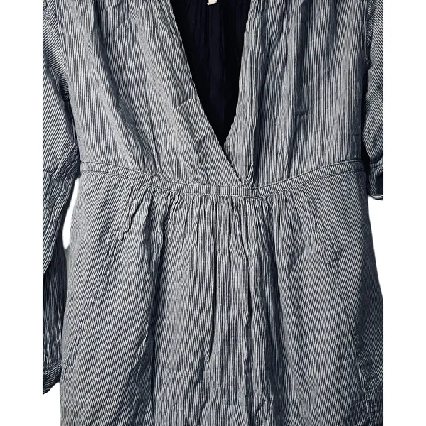 Free People Top Womens Size S Blue White Cotton Relaxed Pullover Boho Peplum - Image 6