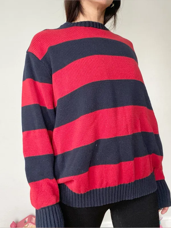 J GALT striped pullover sweater Red Size undefined - Image 2